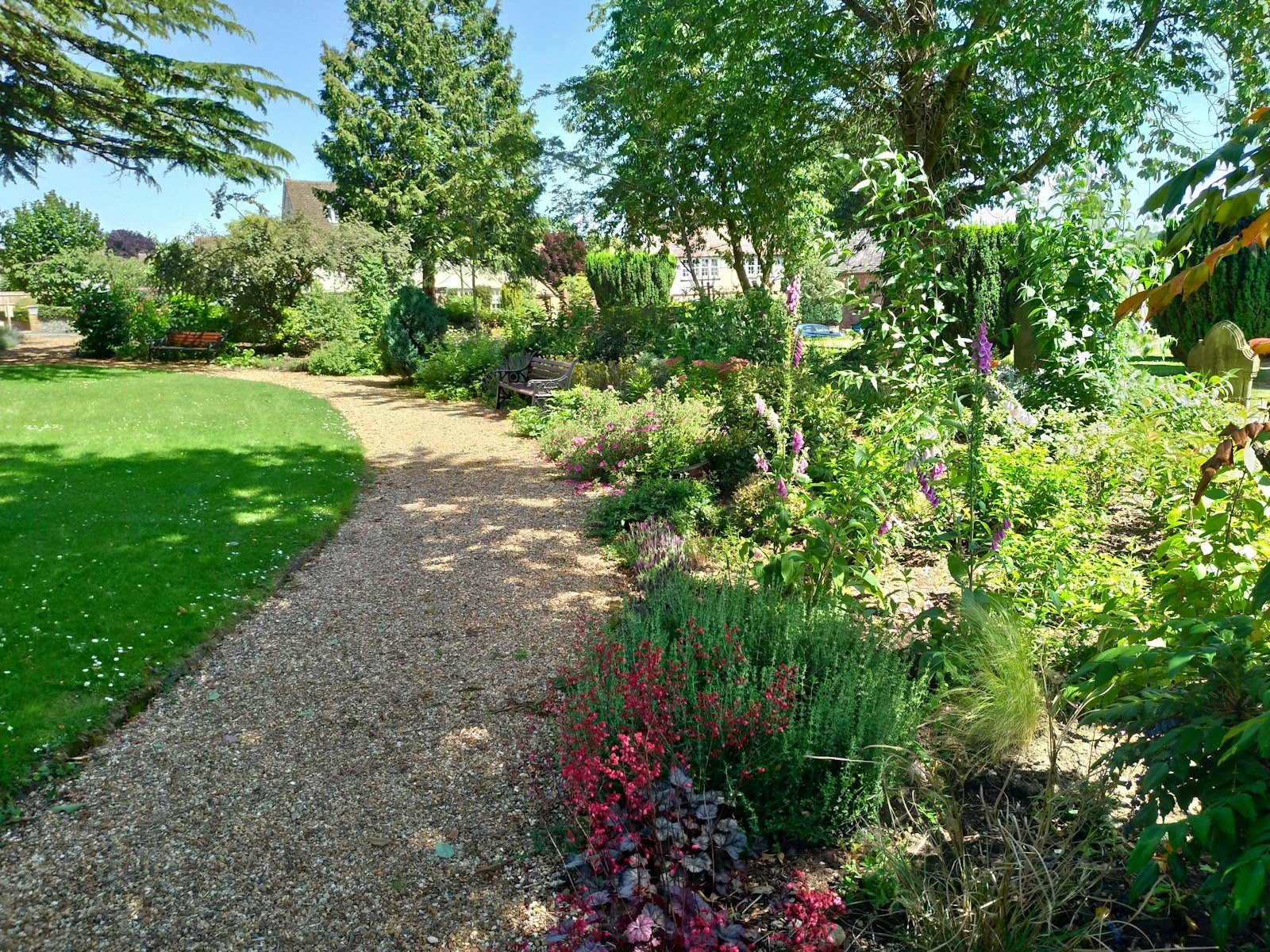 Implantation d'une pergola dans un jardin, à proximité d'une allée