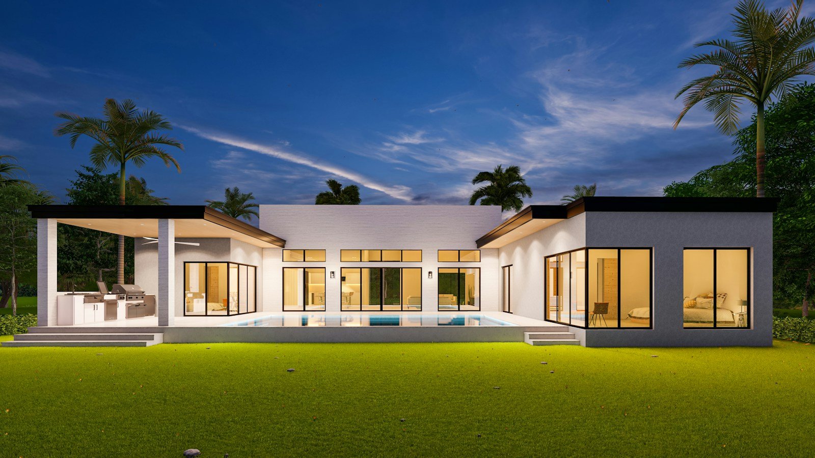 Plans d'architecte pour une construction antillaise contemporaine